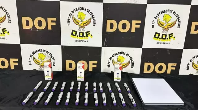 Canetas emagrecedoras aprendidas pelo DOF. Divulgação/DOF