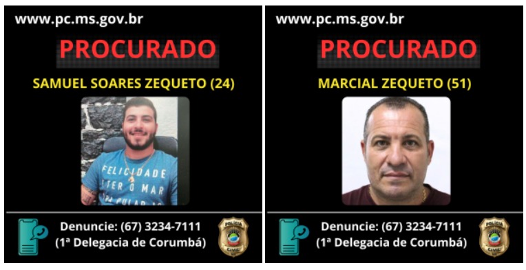 Pai e Filho Foragidos por Duplo Homicídio em Corumbá: Polícia Intensifica Busca