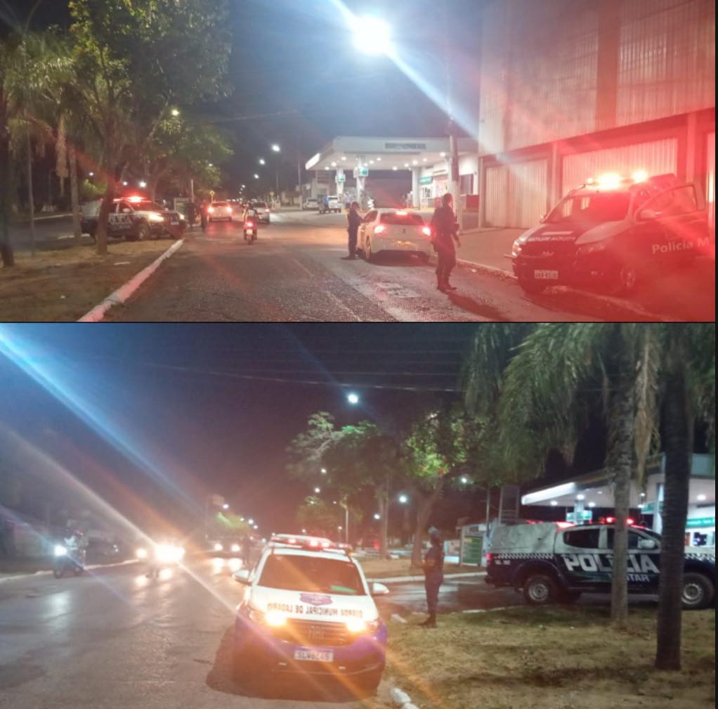 Blitz na Avenida 14 de Março, esquina com a Rua Corumbá, região central da cidade Ladário.