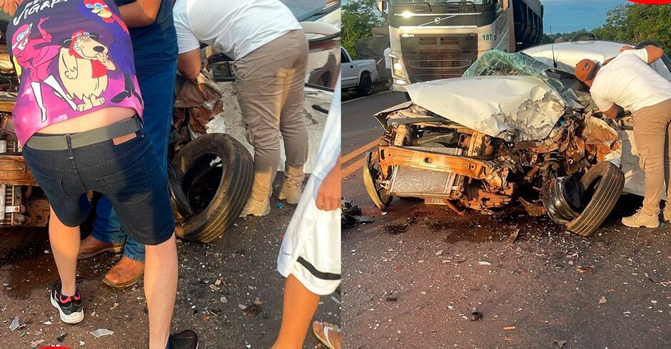 Grave acidente entre picape e caminhão termina em morte na MS-497